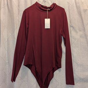 Elegant Maroon Long Sleeve Bodysuit